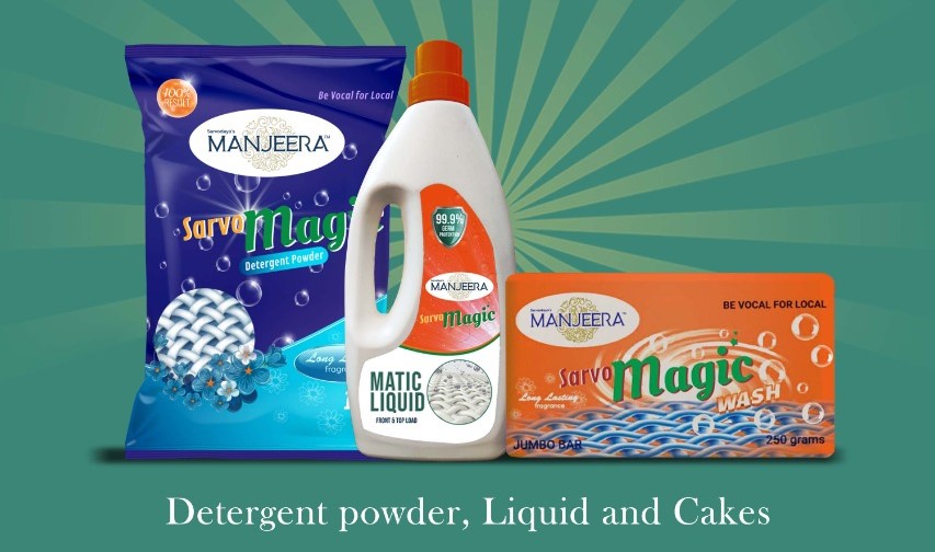 Sarvodaya's Manjeera- Sarvo Magic Detergents are made by Self Help Group women from rural habitations with greater quality raw materials on par with Superior Brands in the same segment